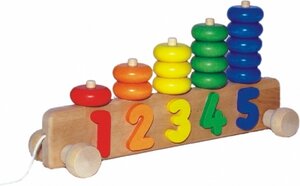  Pyramide mit Rädern und Ziffern, bunt - BAJO