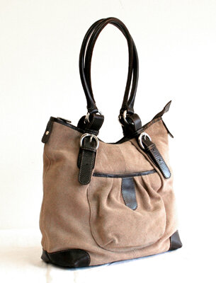 Tasche, Rauleder, beige - EWH