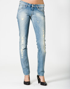 Jeans Lil, worn & washed steel - Kuyichi