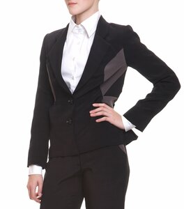 Seidenblazer in grau/schwarz - STUDIO JUX