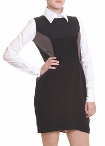 Seidenkleid in grau/schwarz - STUDIO JUX