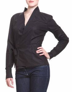 Wickelbluse schwarz - Queen and Princess