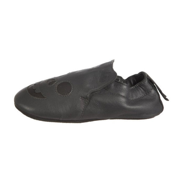Krabbelschuhe / Hausschuhe aus Öko-Leder – schwarz - Easy Peasy