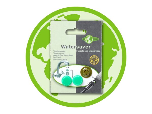 Wasserspar-Einsätze Set für Wasserhähne und Dusche - Grünspar