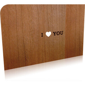 Grußkarte 'I LOVE YOU' - holzpost