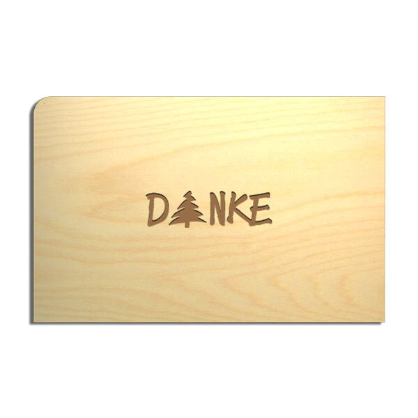 Postkarte 'Danke' - holzpost