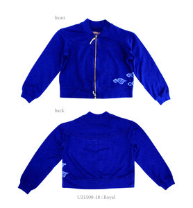 Unisex French Terry Hoodless Double Zip Jacket with Clouds - Chakura by Ku Ambiance