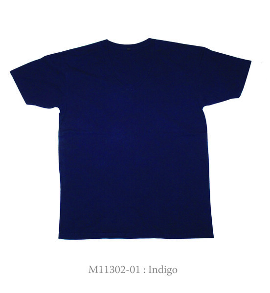 REAL INDIGO - Unisex Organic Short Sleeve V Neck Tee - Chakura by Ku Ambiance