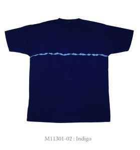 REAL INDIGO - Unisex Organic Short Sleeve Round Neck Tee - Breast Line - Chakura by Ku Ambiance
