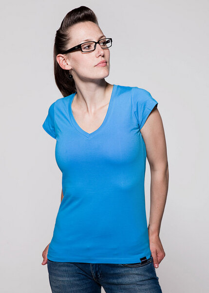 T-Shirt V-Neck Petrol - GREENALITY