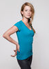 T-Shirt V-Neck Petrol - GREENALITY