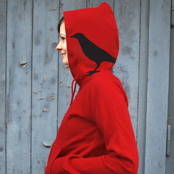  'Rabenflüsterer' Frauen-Zip-Hoody FAIR TRADE - shop handgedruckt