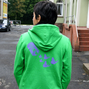 'Butterfly01' Frauen-HOODY FAIR TRADE - shop handgedruckt