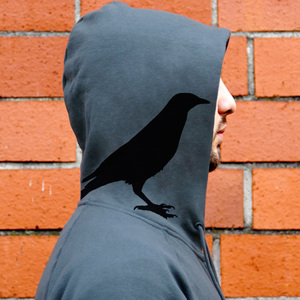 'Rabenflüsterer' Männer-ZIP-HOODY FAIR TRADE - shop handgedruckt