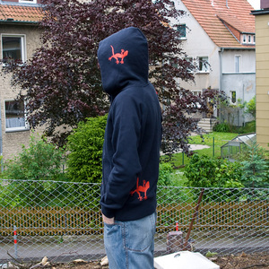 'Gecko' Männer - ZIP-HOODY FAIR TRADE - shop handgedruckt