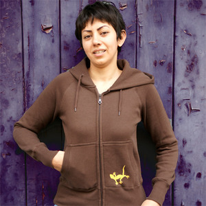 'Gecko' Frauen-Zip-Hoody FAIR TRADE - shop handgedruckt