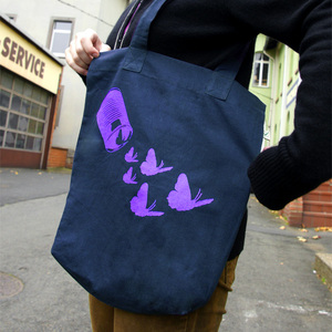 'Butterfly 01' Shopper aus BIO-BAUMWOLLE - shop handgedruckt