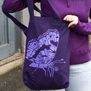 'Landkärtchen 2007' Shopper aus BIO-BAUMWOLLE  - shop handgedruckt
