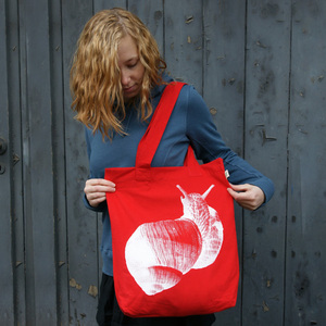 'Weinberg-Schnecke' Shopper aus BIO-BAUMWOLLE  - shop handgedruckt