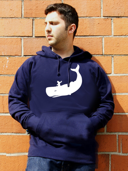 'Der Cowboy und der Wal' Männer-HOODY FAIR TRADE - shop handgedruckt