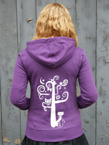 „Nighttimetree“ Frauen-HOODY FAIR TRADE - shop handgedruckt