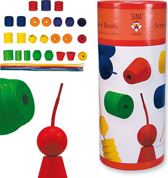Fädelspiel Schmuck-Holzperlen - Sina Spielzeug