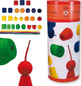 Fädelspiel Schmuck-Holzperlen - Sina Spielzeug