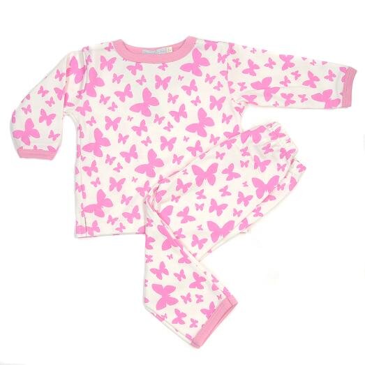 Kinder Pyjama im Schmetterling Design, Farbe: pink - Organics for Kids