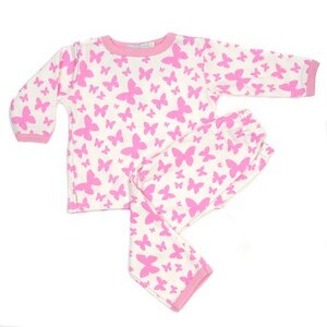 Kinder Pyjama im Schmetterling Design, Farbe: pink - Organics for Kids