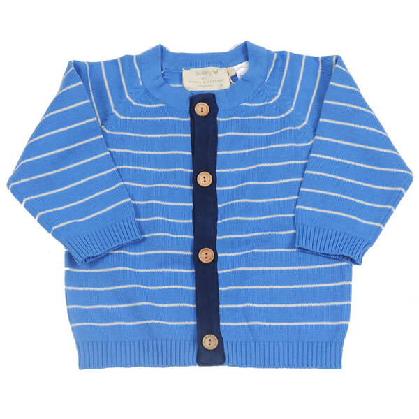 Baby und Kinder Strickjacke im maritimen Design, Farbe: meerblau - Green Cotton