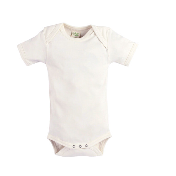 Basic Öko Baby Body kurzarm mit amerikanischem Ausschnitt, Farbe: natur - Green Baby