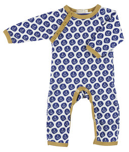 Baby Strampler mit Ankermotiven, Farbe: blau - Organics for Kids