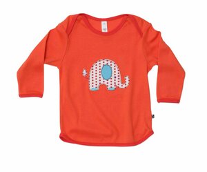 Green Baby Öko Kinder T-Shirt mit Applikation, Farbe: blutorange - Green Baby