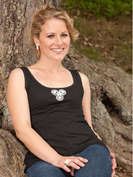Vintage Appliqué Tank Top - woodlike