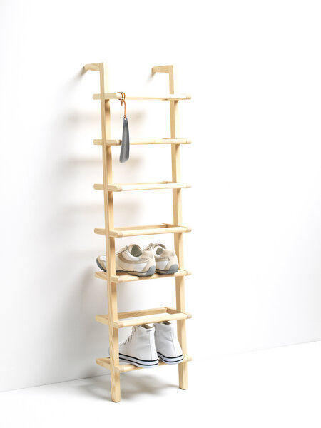 SCHUHREGAL LADY LONG / Shoe Rack Esche massiv - Side by Side