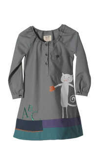 romantisches 'Kleid ABC' in Leinenoptik - Kissa