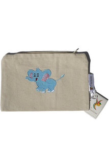 Reißverschlußtasche mit niedlicher Elefanten-Applikation - Preciosa