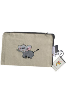 Reißverschlußtasche mit niedlicher Elefanten-Applikation - Preciosa