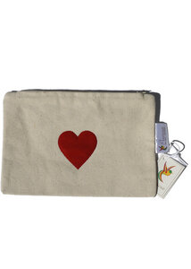 Reißverschlußtasche mit süßer Herz-Applikation - Preciosa