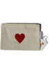Reißverschlußtasche mit süßer Herz-Applikation - Preciosa