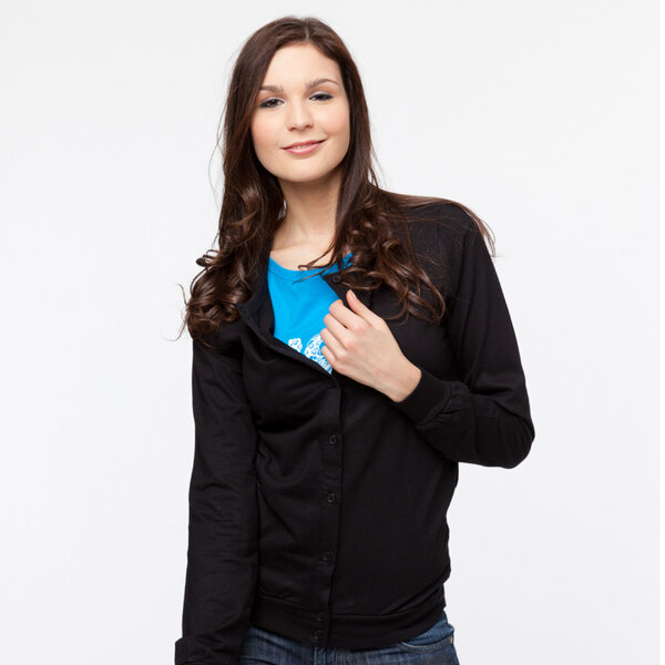 TT10 Woman Crew Neck Jacket aus Biobaumwolle in black (schwarz) - THOKKTHOKK