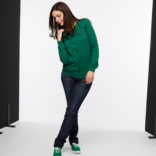 TT10 Woman Crew Neck Jacket aus Biobaumwolle in verdant green (dunkelgrün) - THOKKTHOKK