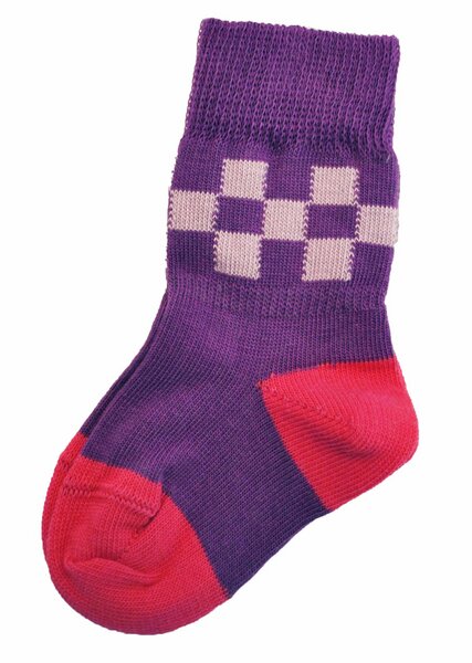Green Cotton Baby Socken, Farbe: raspberry kariert - Green Cotton