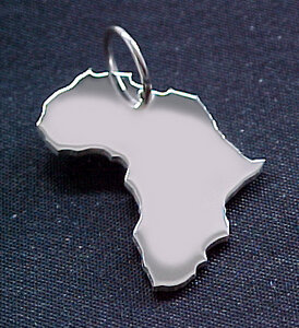 AFRIKA Kettenanhänger  in 925 Silber - S.W.w. Schmuckwaren