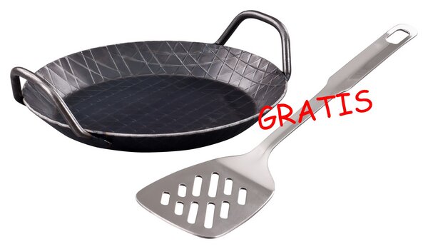 PROFI schmiedeeiserne Servierpfanne (/) 24 cm mit 2 Griffen, unbeschichtet - Gräwe