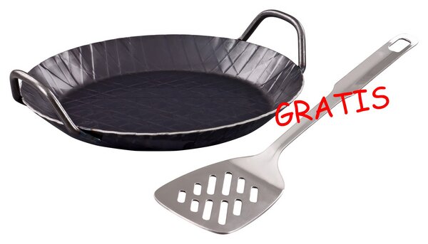 PROFI schmiedeeiserne Servierpfanne (/) 28 cm -- extra hoher Rand -- - Gräwe