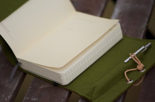 Moleskine Leder/Filz-Einband - filz:stueck