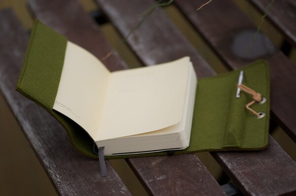 Moleskine Leder/Filz-Einband - filz:stueck