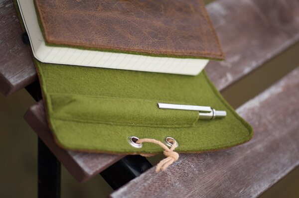 Moleskine Leder/Filz-Einband - filz:stueck