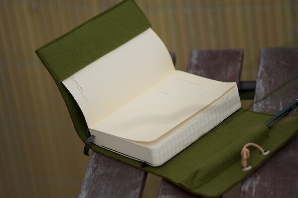 Moleskine Leder/Filz-Einband - filz:stueck